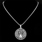 Egypt Scarab Eye of Ra Horus Necklaces for Women Men Stainless Steel Silver Color Protection Necklace Jewelry collares