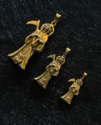 Gothic Grim Reaper Skull Stainless Pendant Necklace