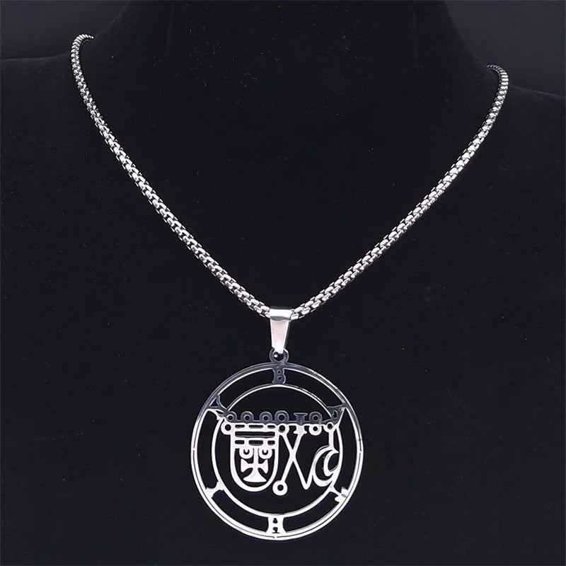 Occult Sigil Silver Pendant Bathin Demons Seals