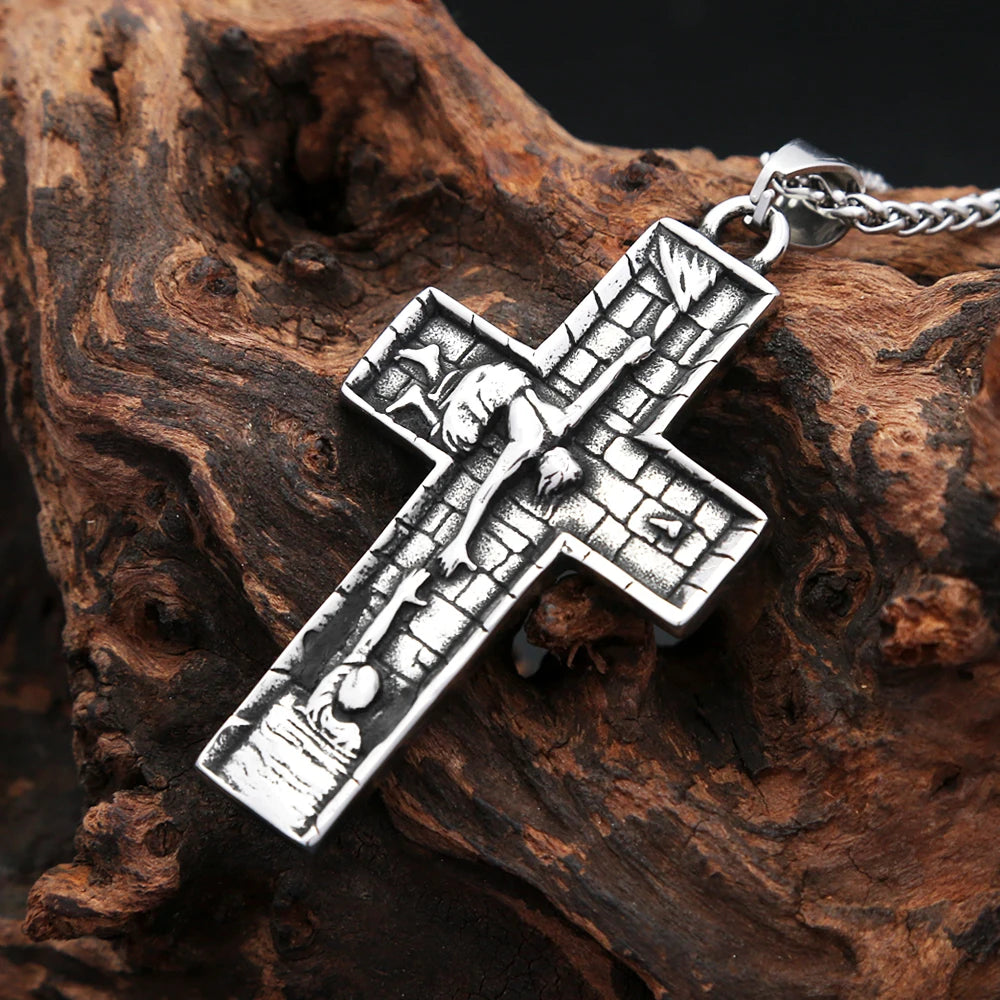 Jesus Cross Pendant — Stainless Steel