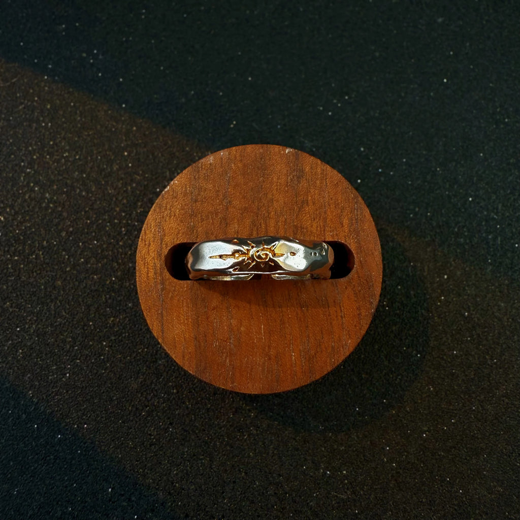 Retro Sun Rune Totem Adjustable Open Ring For Men Punk Gothic Edgy Copper Jewelry Unisex Elegant Vintage Accessories Trendy Gift
