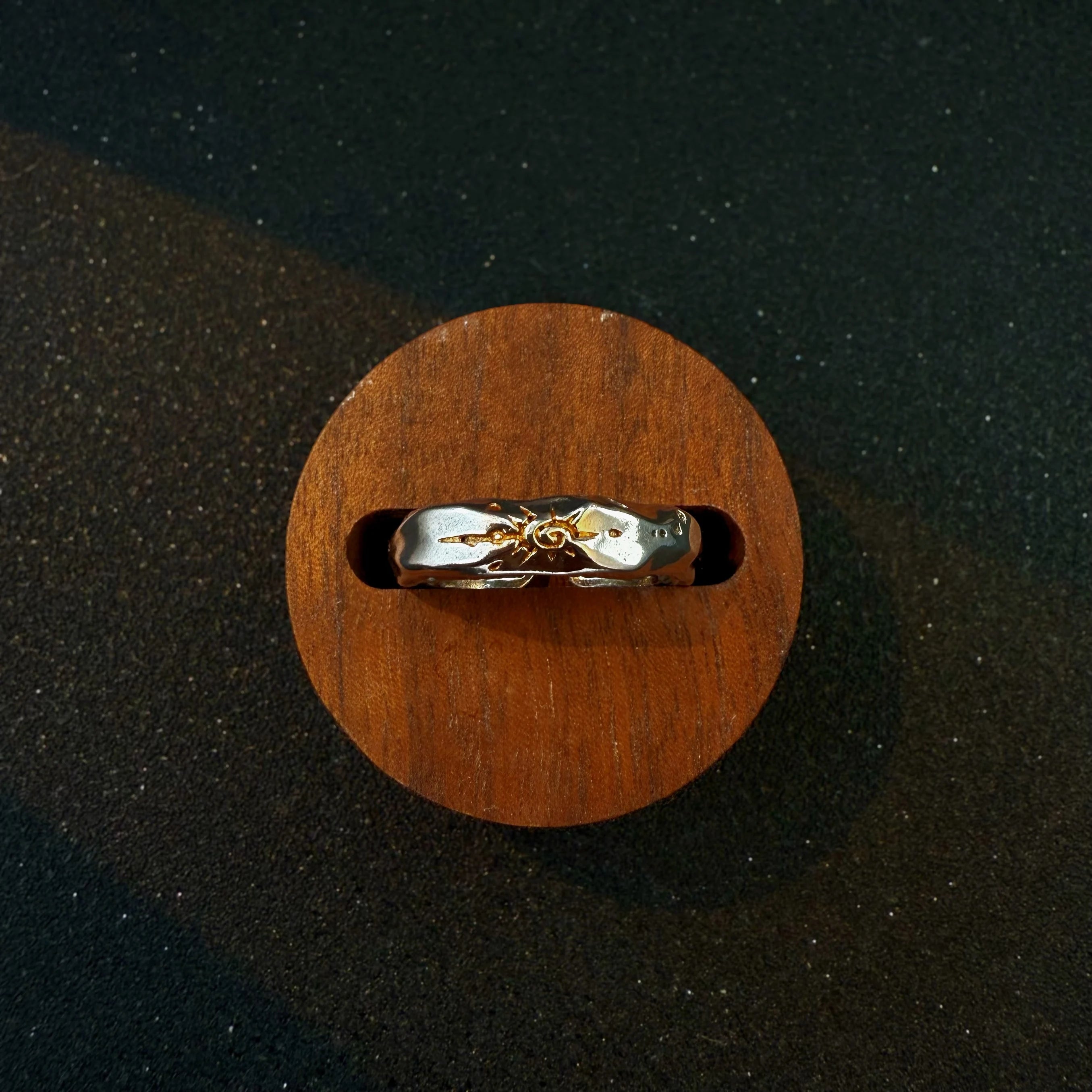 Retro Sun Rune Totem Adjustable Open Ring For Men Punk Gothic Edgy Copper Jewelry Unisex Elegant Vintage Accessories Trendy Gift