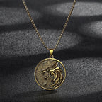 Witcher Geralt Wolf Medallion Pendant — Silver