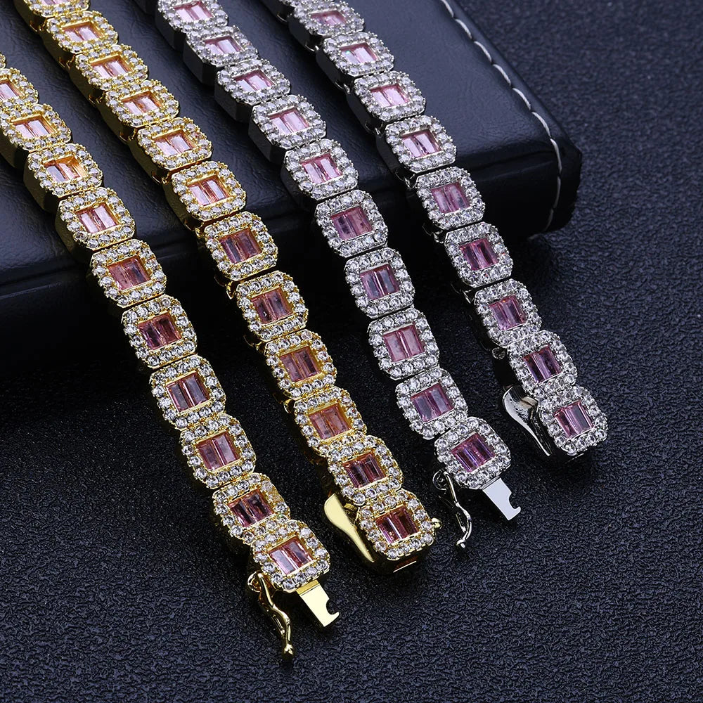 Gold Baguette Tennis Bracelet 8MM Iced Out
