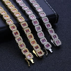 Gold Baguette Tennis Bracelet 8MM Iced Out
