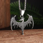 Retro Nordic Style Crow Skull Pendant Animal Bird Necklace for Men Personalized Jewelry Lucky Amulet Gift