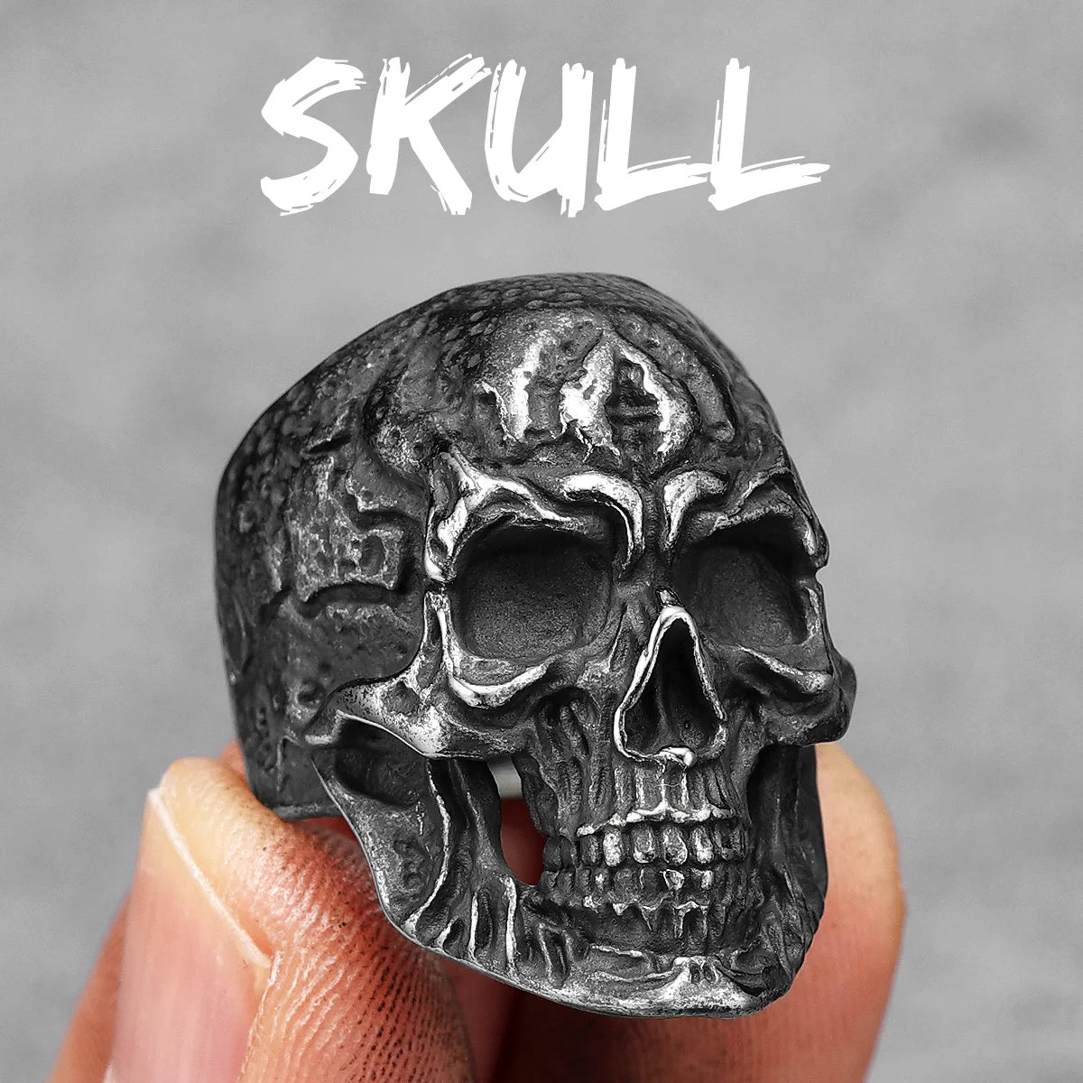 Gothic Black Ring — Stainless Steel