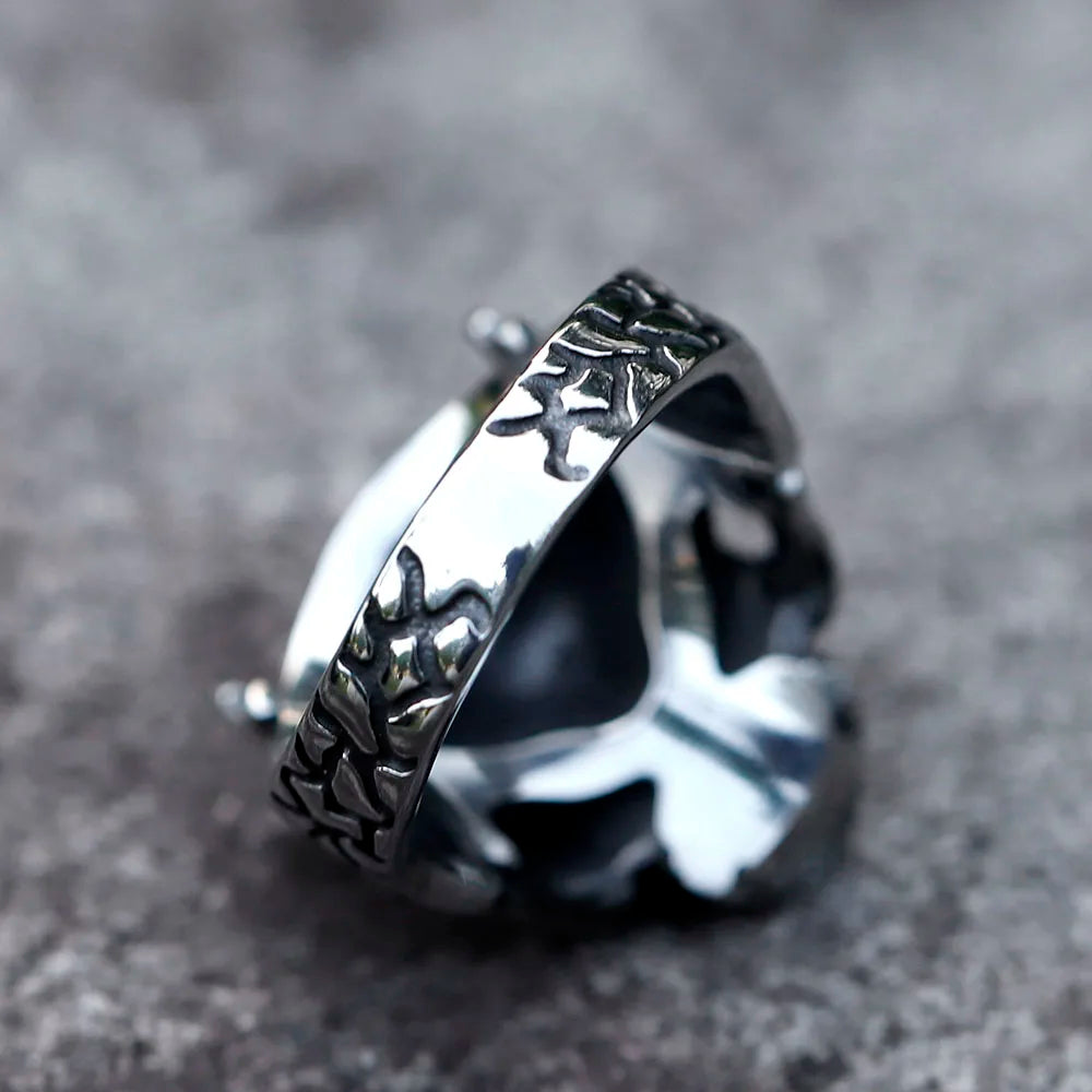 Vintage Gothic Skull Punk Ring — Stainless Steel