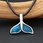 Fashion Blue Whale Fish Tail Pendant Necklaces For Men Women Stainless Steel Fashion Accessory Animal Theme Jewelry Party Gifts