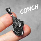 Vintage Conch Shell Pendant Necklace — Stainless Steel