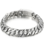 Brushed Man Bracelet for Men 12MM Matte Solid Stainless Steel Men's On Hand Bands Bracelets Male Jewelry Iron Mannen