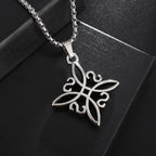 Witchcraft Witch Knot Necklace Irish Trinity Knot Triple Spiral Pendant Stainless Steel Ankh Cross Pentagram Amulet Jewelry