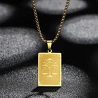 Zodiac Sign Capricorn Pendant Necklace for Women Men 12 Constellation Jewelry Choker Charm Chain Birthday Gift Female Collar