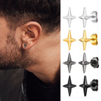 Black Star Stud Earrings — Stainless Steel