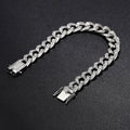 Luxury Solid Platinum PT950 Ladder Square Diamond Cuban Bracelet ins Hip Hop Men's and Women's Bracelet