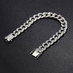 Luxury Solid Platinum PT950 Ladder Square Diamond Cuban Bracelet ins Hip Hop Men's and Women's Bracelet