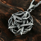 Pentagram Snake Pendant — Stainless Steel
