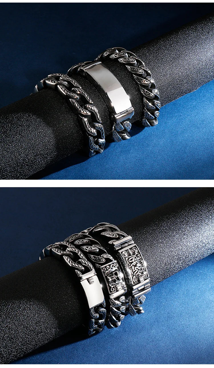 Skull Pattern Bracelet — Stainless Steel