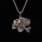Skull Fish Steel Pendant European American Retro