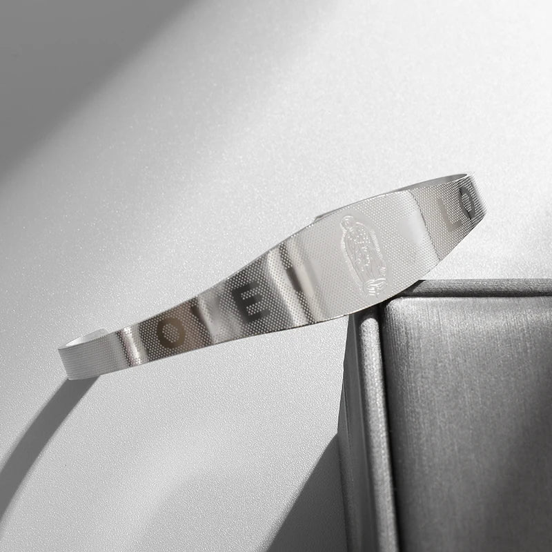 Fashion Design Stainless Steel Curved Tableware Fork Open Bracelet Men and Women Personality Charm Hip Hop Casual