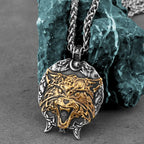 Viking Wolf Celtic Pendant Necklace — Stainless Steel