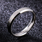 4mm Simple Smooth Women Rings Black Stainless Steel Men Rings Birthday Gifts Rings for men