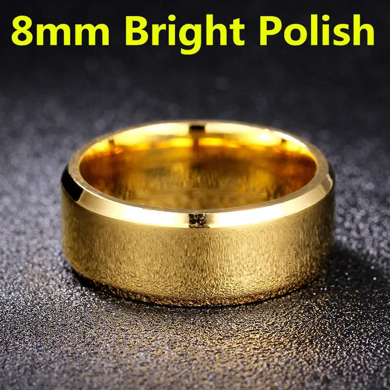Brushed Dull Polish Silver Band Ring 4-8mm — Stainless Steel