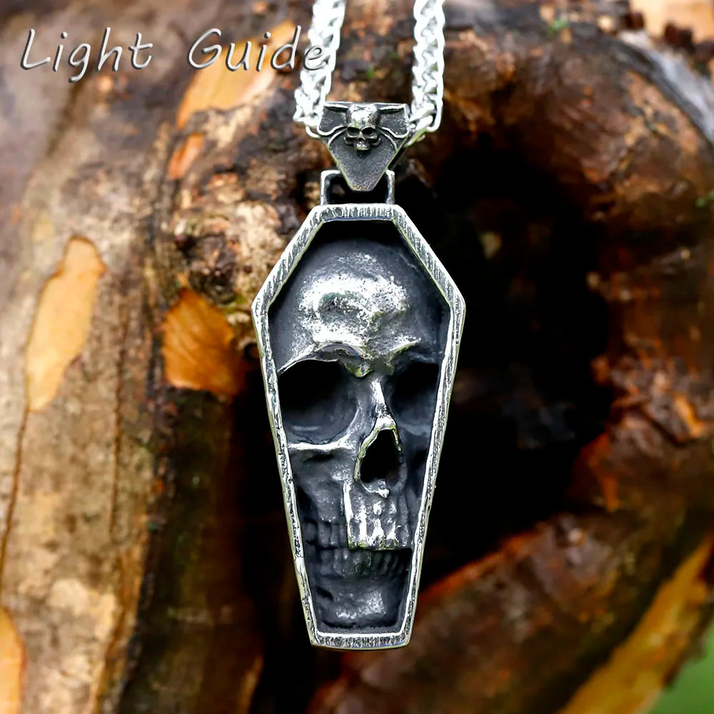 Skull Coffin Pendant Necklace — Gothic