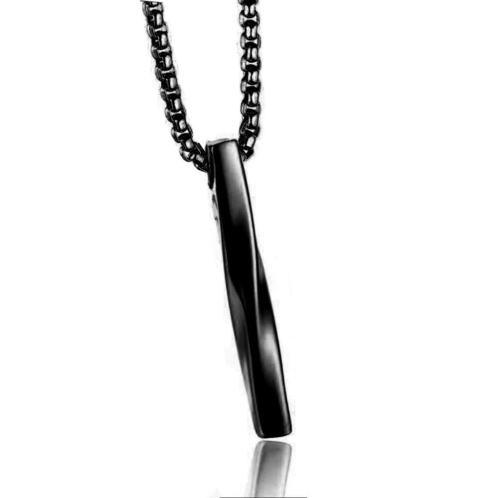 Silver Minimal Spiral Pendant Necklace Stainless