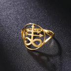 Leviathan Cross Satan Signet Ring — Stainless Steel