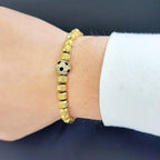 Football Bead Bracelet for Men — Braided, Stainless Steel