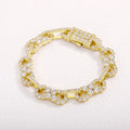 Gold Iced Out Bracelet Statement 8-Inch