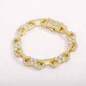 Gold Iced Out Bracelet Statement 8-Inch