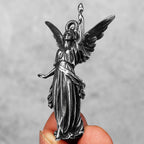 Angel Statue Pendant Necklace — Stainless Steel