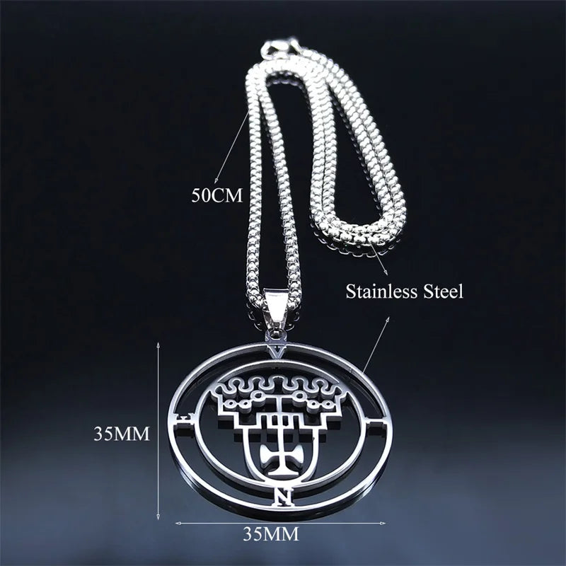 Demon Silver Pendant Vine Seal Satan Women/men