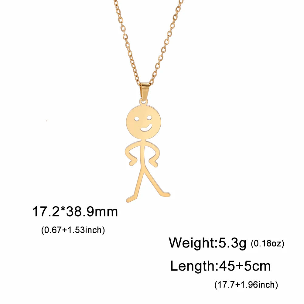 Middle Finger Pendant Necklace — Stainless Steel