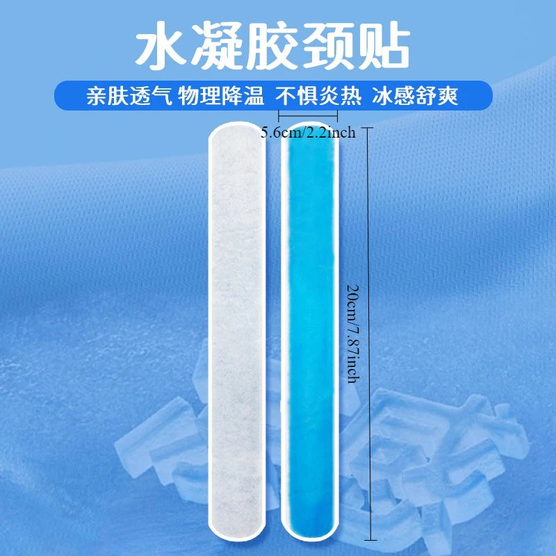 Hydrogel Cooling Neck Strips, Portable Summer Heat Relief Cool Patches for Outdoor Sports, Driving & Daily Neck Cooling