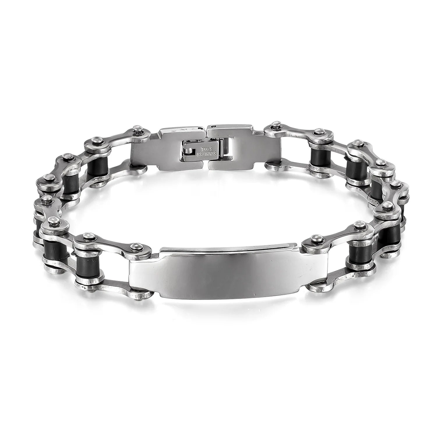 Chunky Men Bracelet,Thick Stainless Steel Strap Chain Link Wristband,Punk Male Jewelry Gift