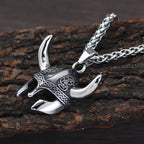 Fashion Vintage Helmet Mask Pendant for Men 316L Stainless Steel Nordic Celtic Knot Necklace Biker Amulet Jewelry Dropshipping