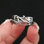 Steel Ring Vintage Punk Peace Olive Branch Biker