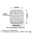 Iced Out Square Geometric CZ Ring — Two-Tone Paved Men's Band