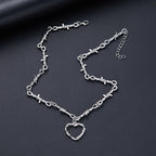 Barbed Wire Iron Heart Choker — Stainless Steel
