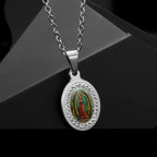 Stainless Steel Christian Virgin Mary Pendant Our Lady of Guadalupe Necklace Women's Religious Lucky Amulet Jewelry Gift
