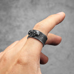 Twin Skull Ring Black — Stainless Steel