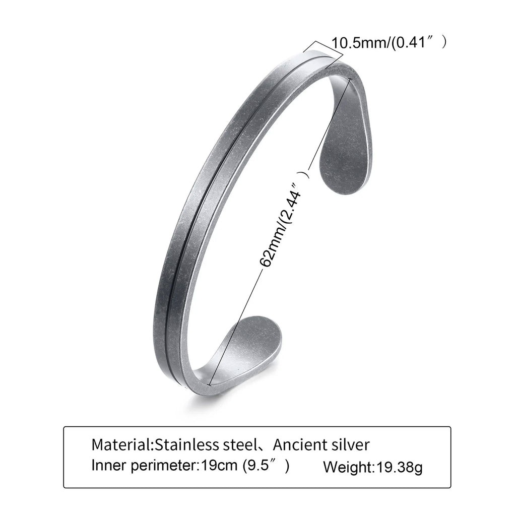 Silver Mobius Cuff Bangle Bracelet — Stainless Steel