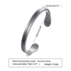 Silver Mobius Cuff Bangle Bracelet — Stainless Steel