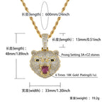 Iced Out Lion Rope Chain Pendant