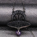 Bat Witchcraft Triple Moon Goddess Necklace Stainless Steel Women Silver Color Moth Necklace Jewerly Collar Mujer N3059S02