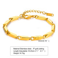 Gold Bar Link Chain Bracelet — Stainless Steel