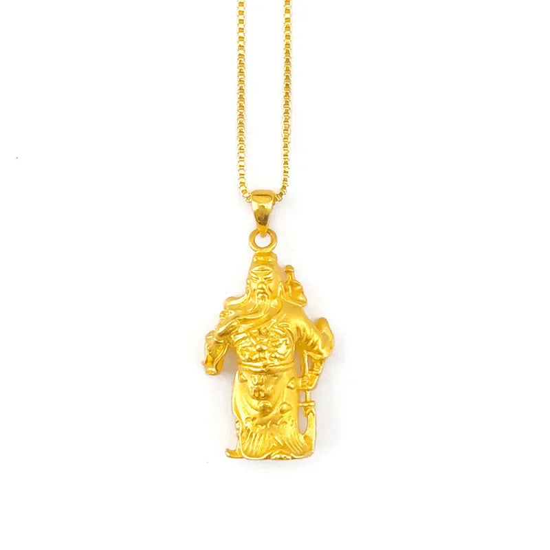 Guan Gong Gold Pendant Necklace
